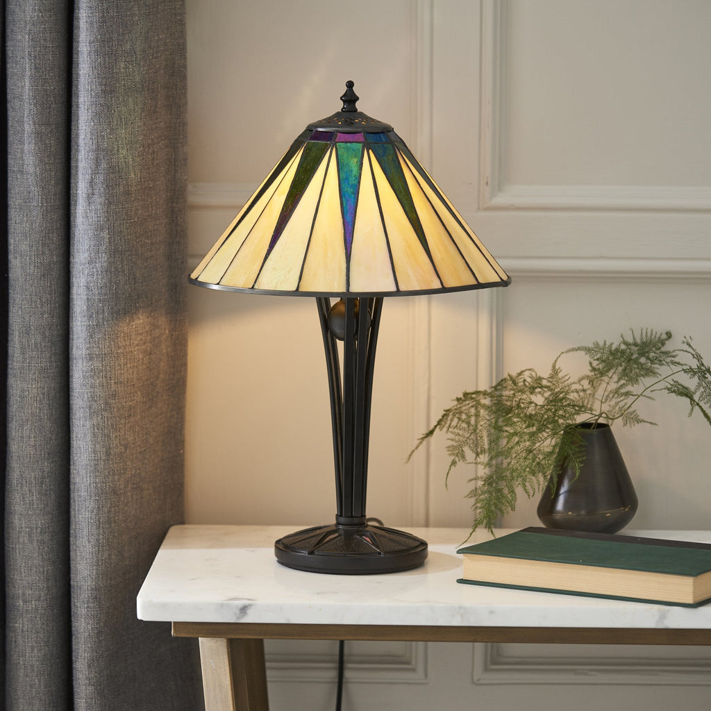 70367 Dark Star Tiffany Small Table Lamp