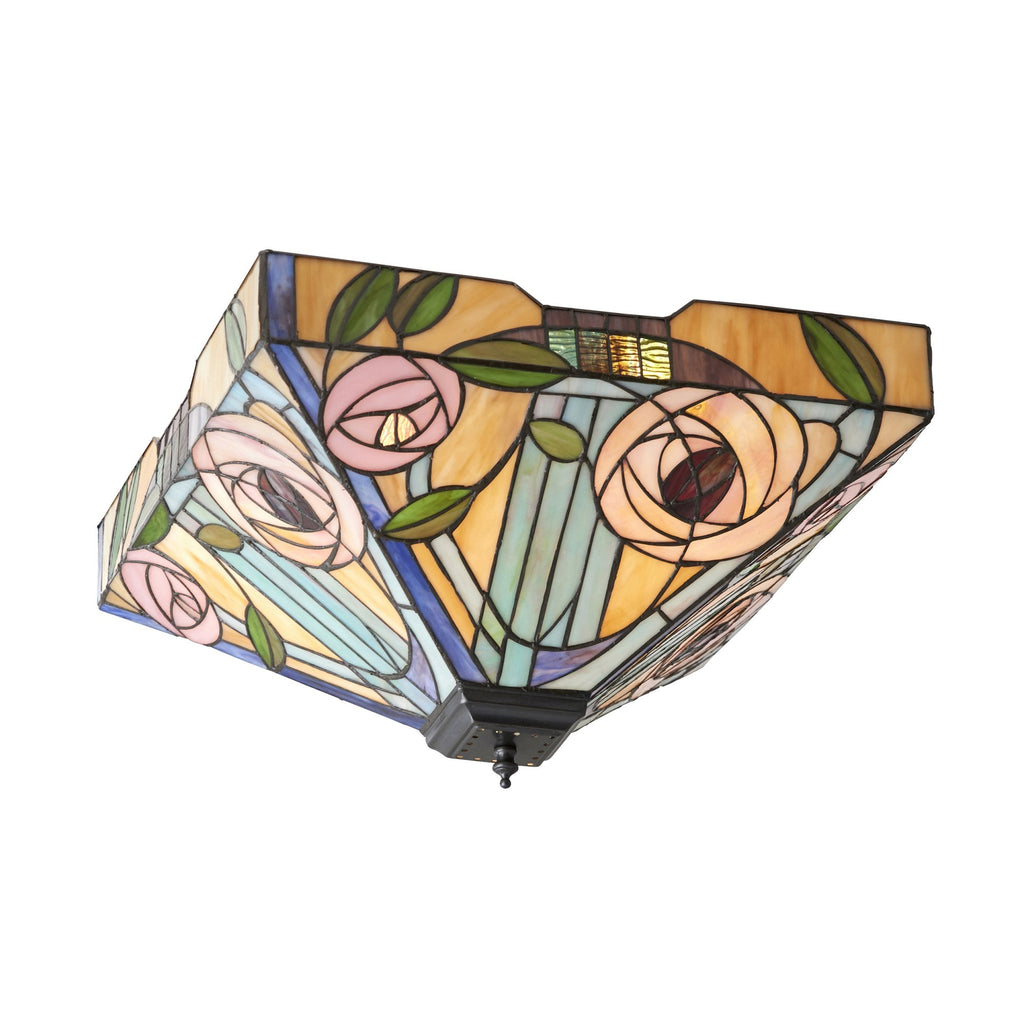 70698 Willow Tiffany Large 2 Light Flush