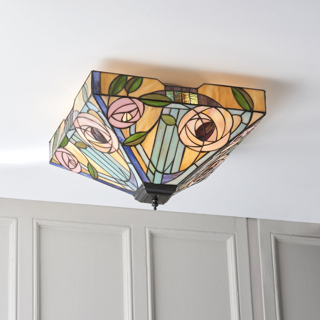 70698 Willow Tiffany Large 2 Light Flush