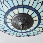 70722 Dragonfly Blue Tiffany Medium 2 Light Flush