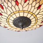 70723 Dragonfly Beige Tiffany Medium 2 Light Flush