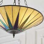 70754 Dark Star Tiffany Large Inverted 3 Light Pendant