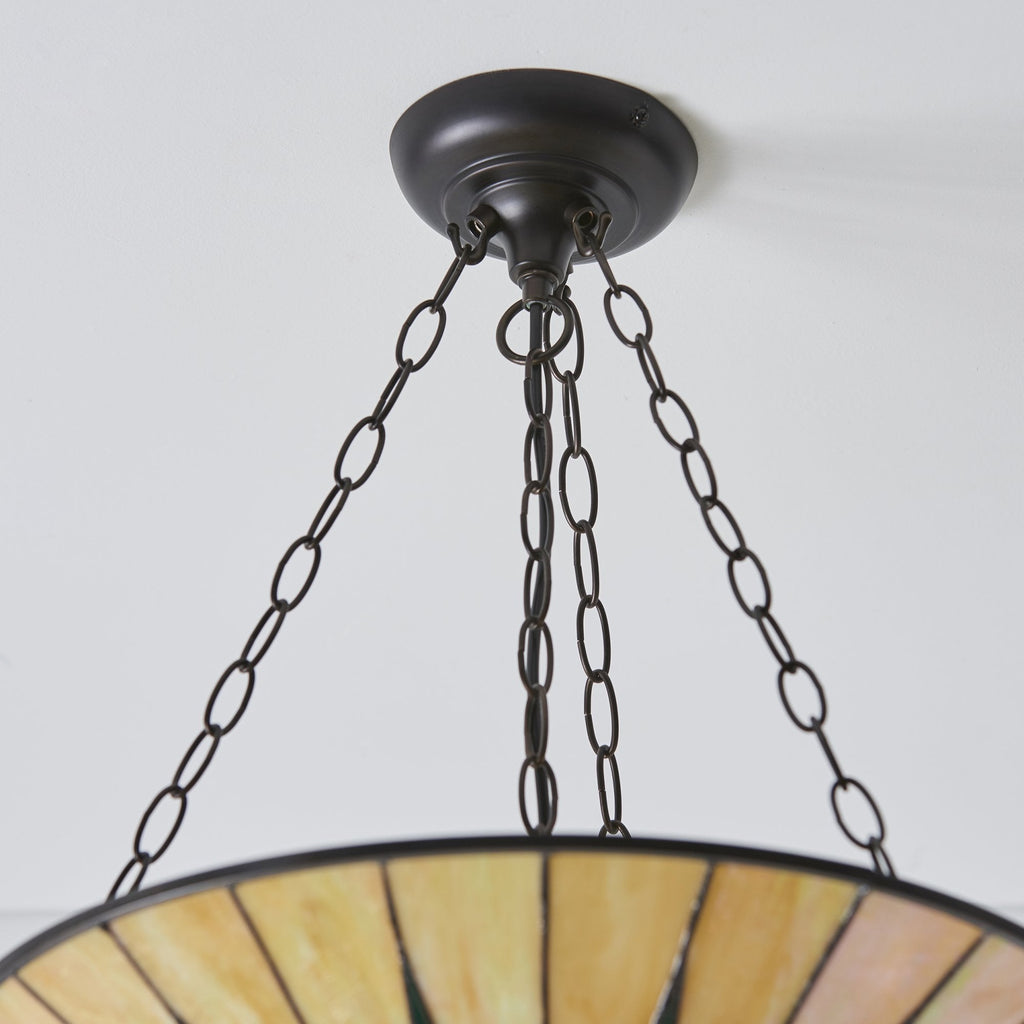 70754 Dark Star Tiffany Large Inverted 3 Light Pendant