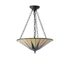 70754 Dark Star Tiffany Large Inverted 3 Light Pendant