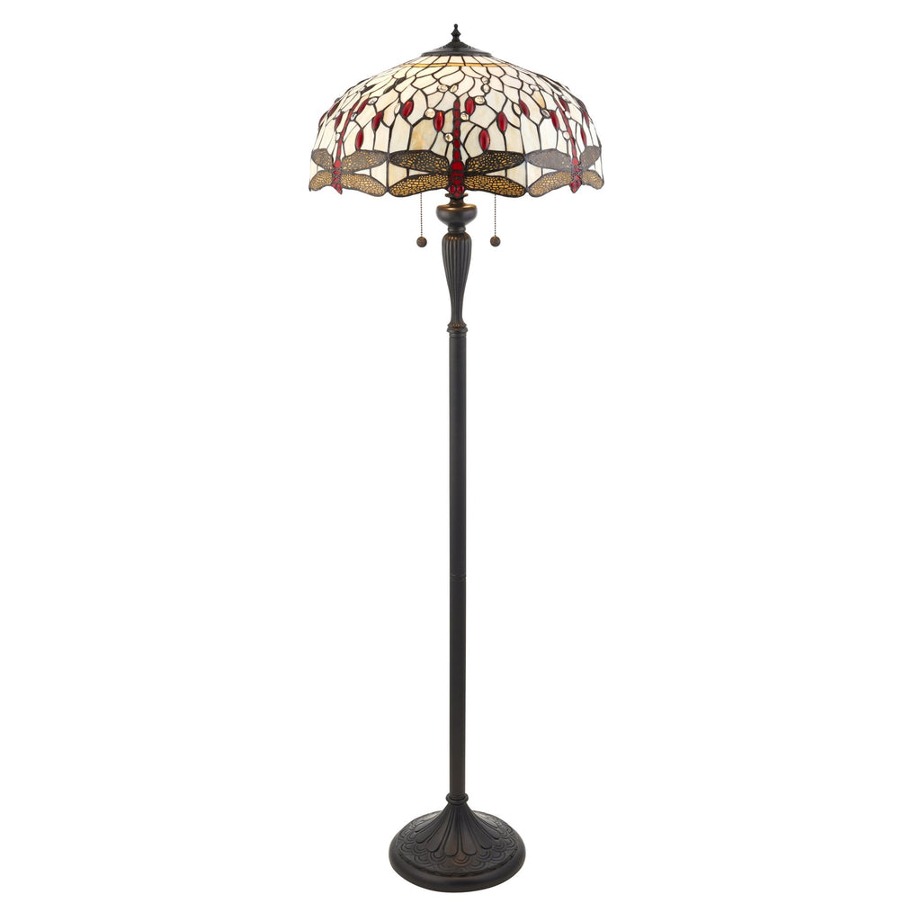 70940 Dragonfly Beige Tiffany Floor Lamp