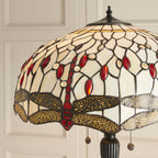 70940 Dragonfly Beige Tiffany Floor Lamp