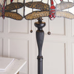 70940 Dragonfly Beige Tiffany Floor Lamp