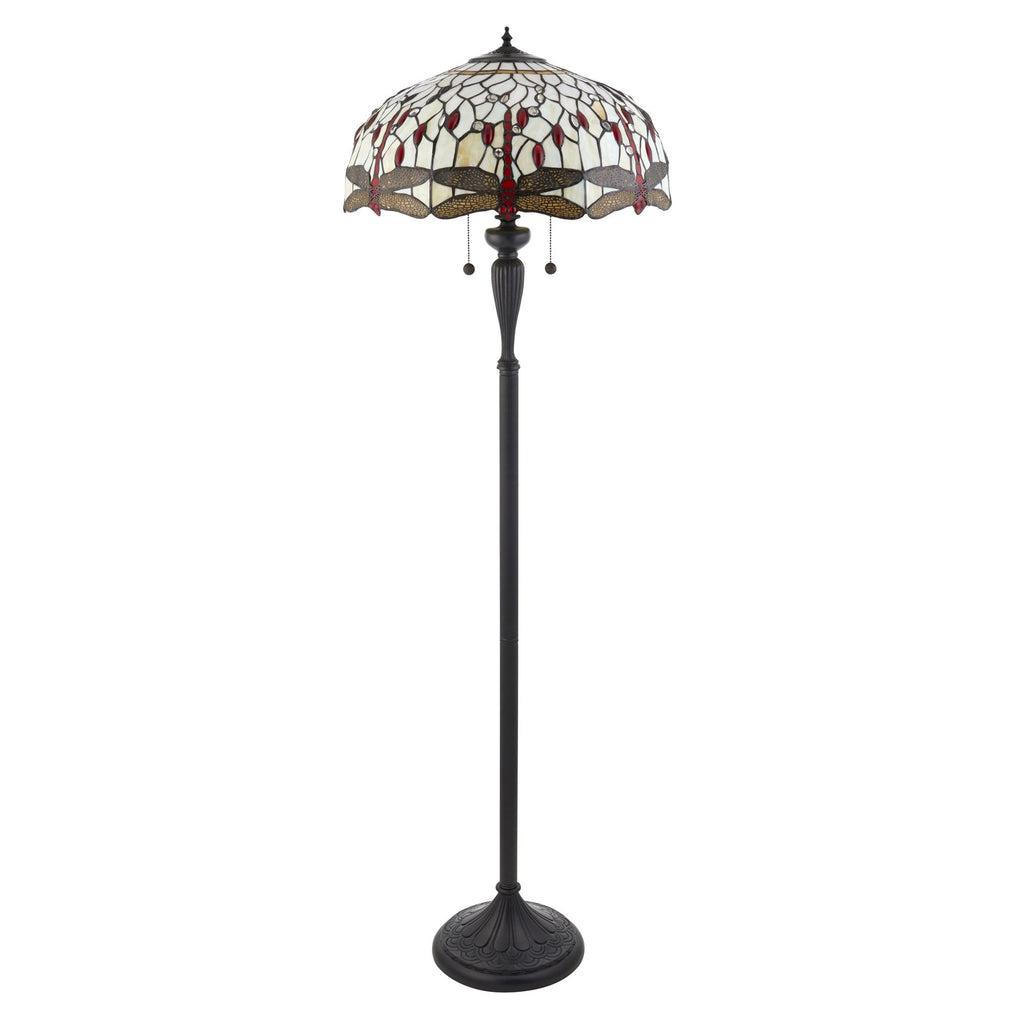 70940 Dragonfly Beige Tiffany Floor Lamp