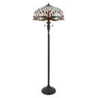 70940 Dragonfly Beige Tiffany Floor Lamp