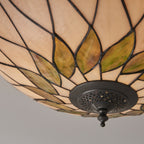 64173 Hutchinson Large 2 Light Flush Tiffany Style Glass Bronze