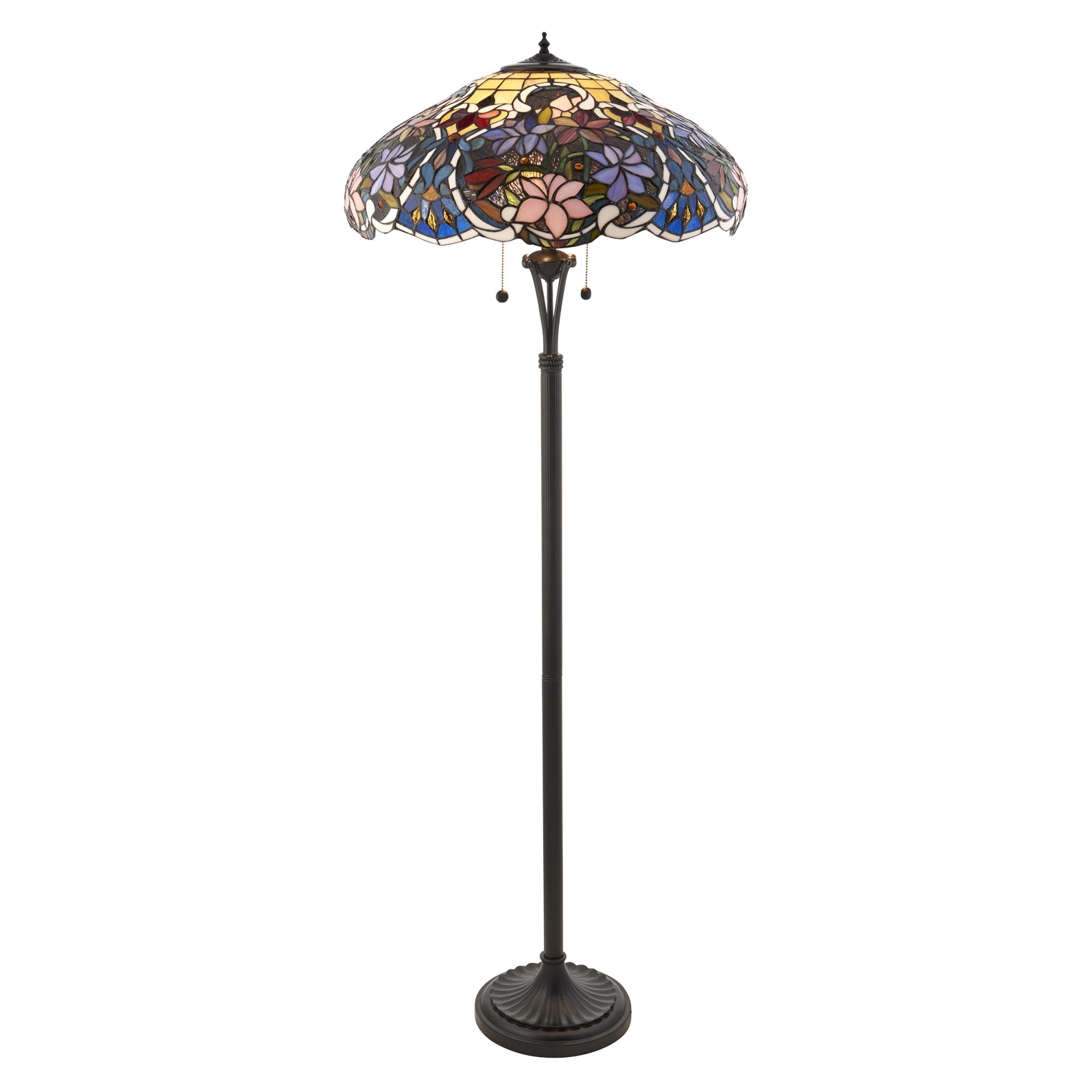 64323 Sullivan Floor Lamp Tiffany Style Glass Bronze
