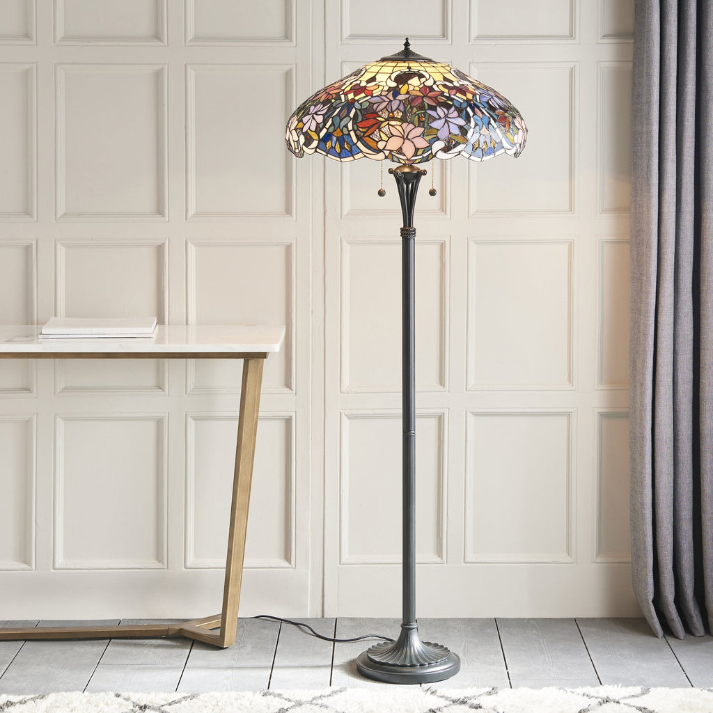 64323 Sullivan Floor Lamp Tiffany Style Glass Bronze