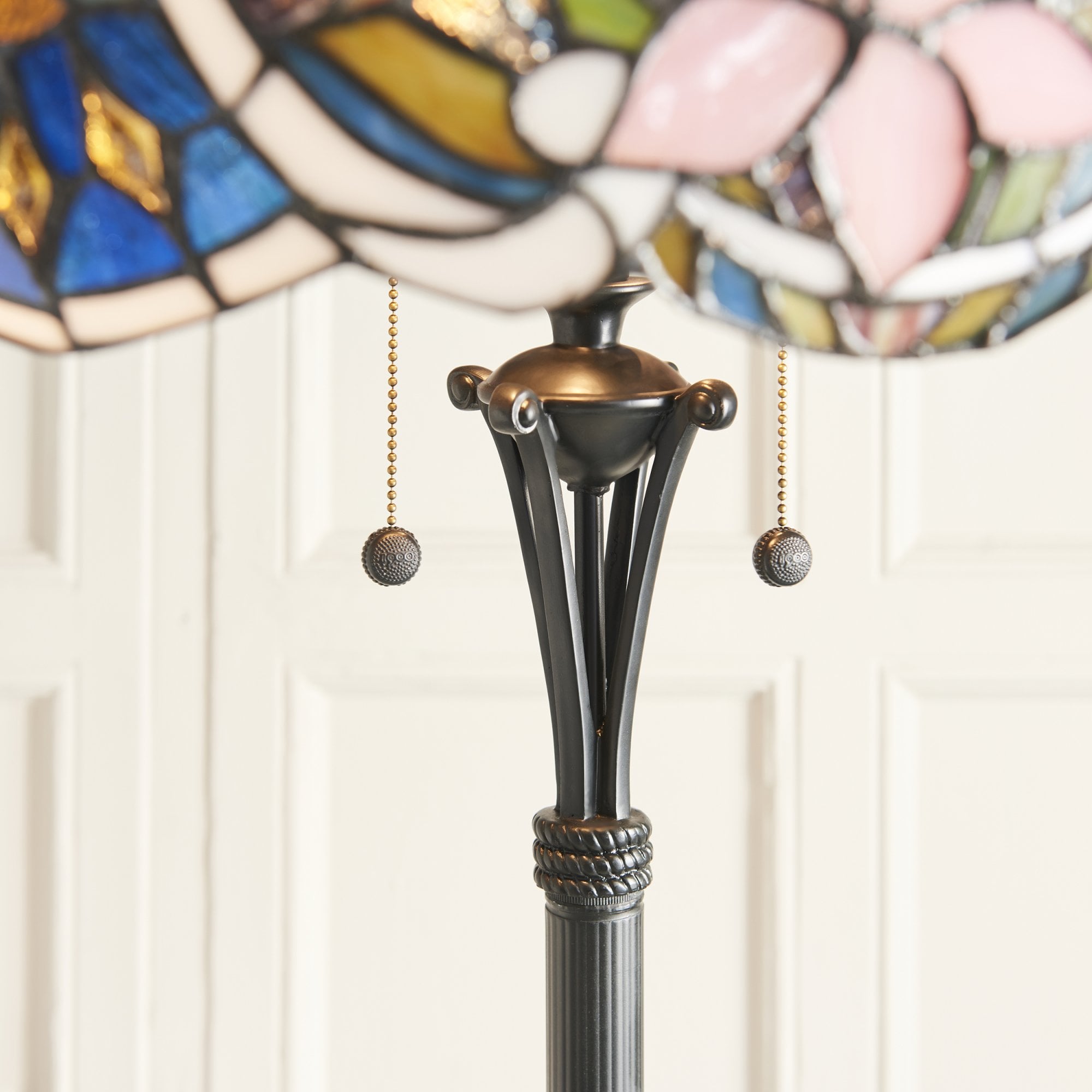 64323 Sullivan Floor Lamp Tiffany Style Glass Bronze
