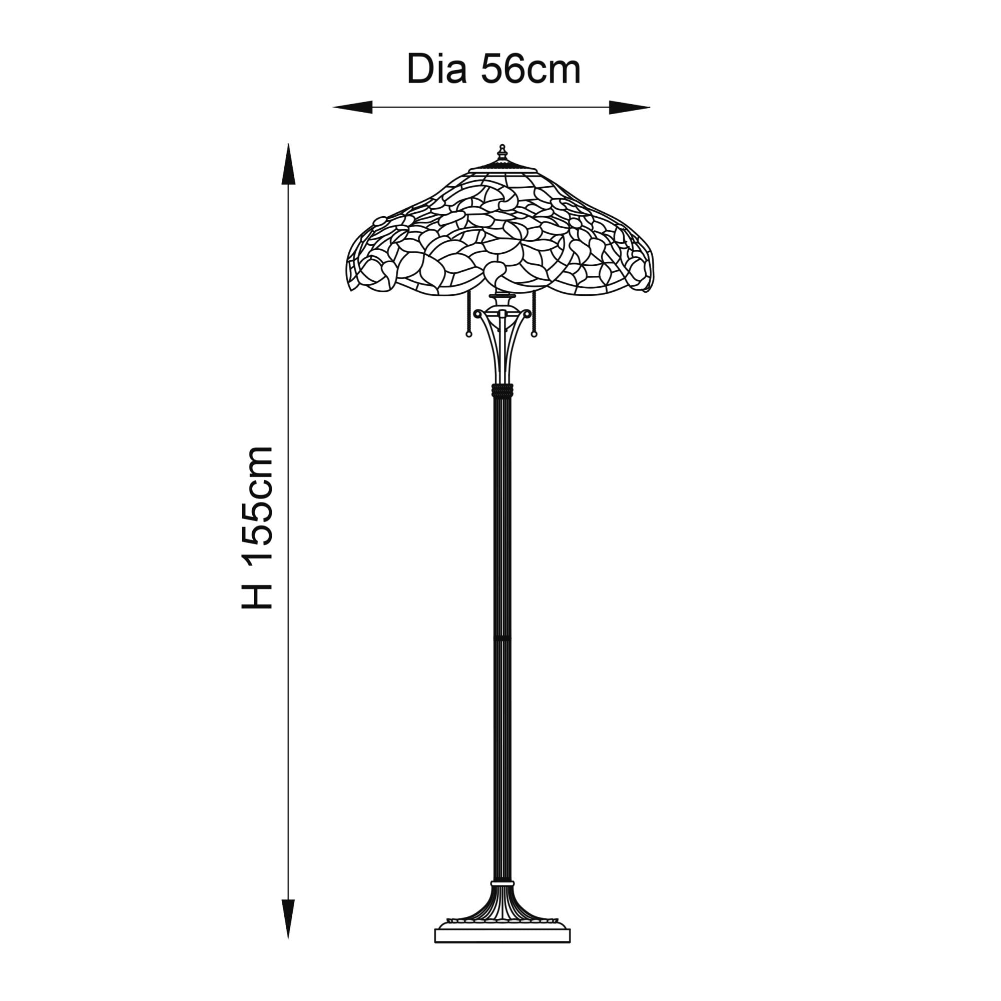 64323 Sullivan Floor Lamp Tiffany Style Glass Bronze