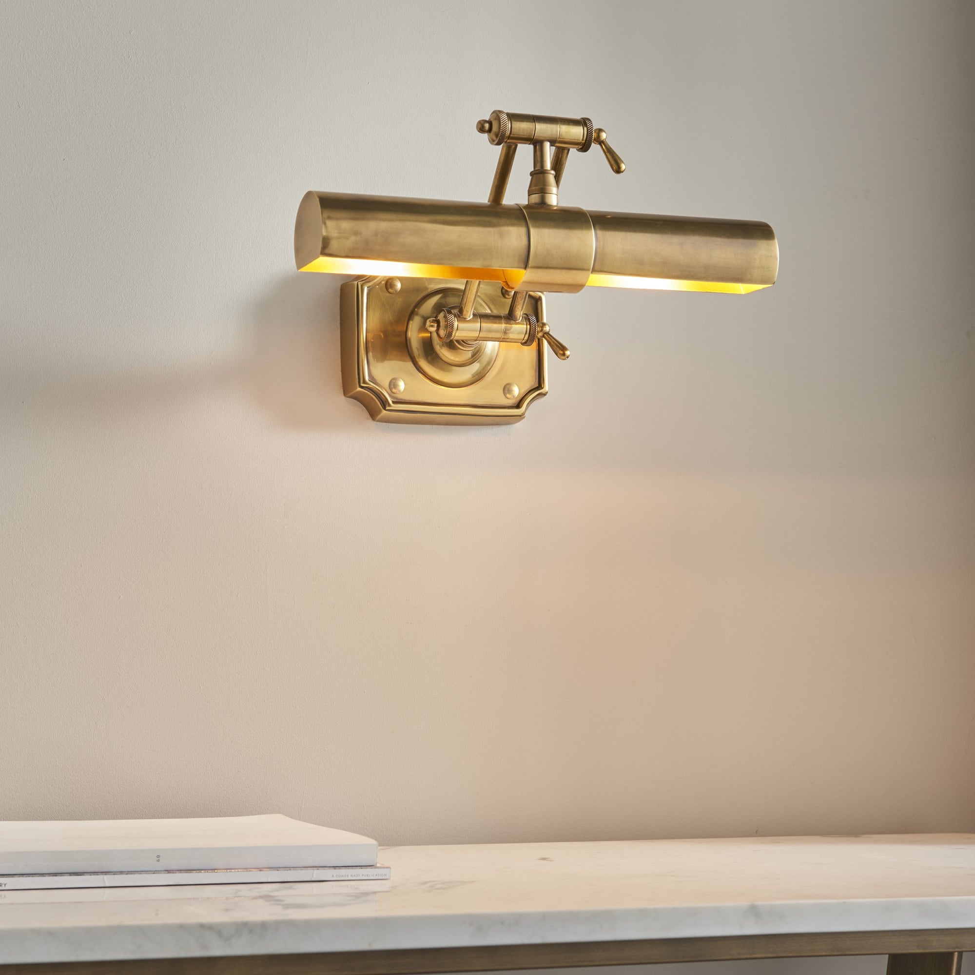 69832 Winchester Picture Light Solid Mellow Brass