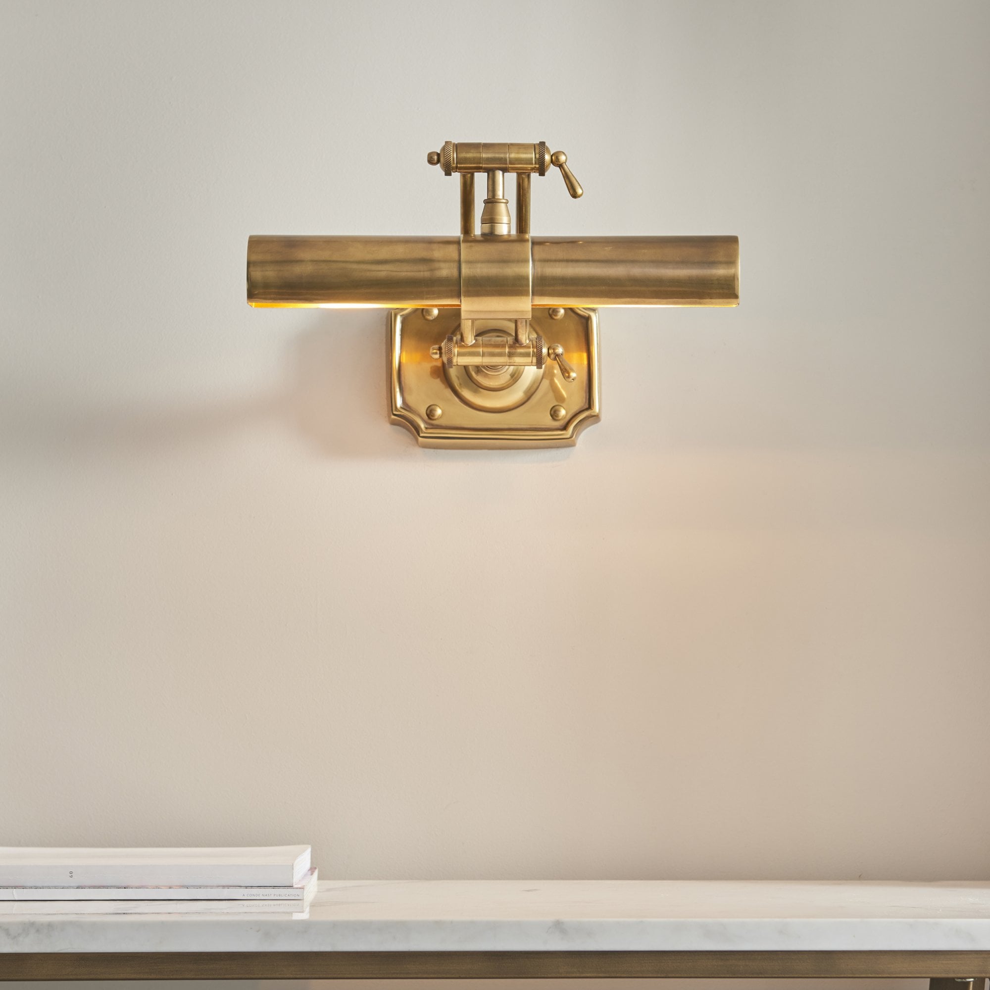 69832 Winchester Picture Light Solid Mellow Brass