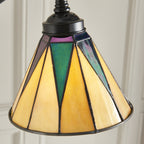 74355 Dark Star Task Floor Lamp Satin Black Tiffany Style Glass