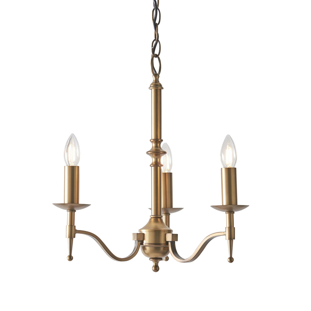 CA1P3B Stanford 3 Light Chandelier Antique Brass