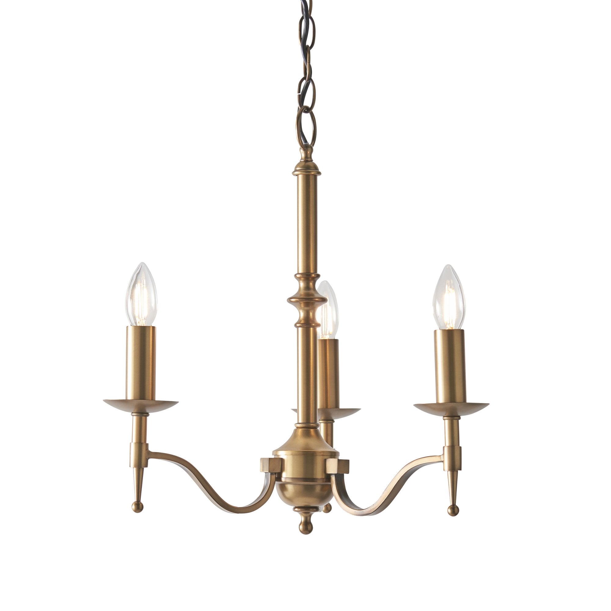 CA1P3B Stanford 3 Light Chandelier Antique Brass