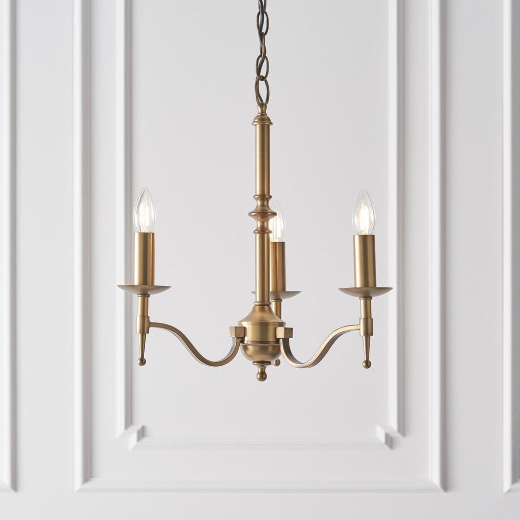 CA1P3B Stanford 3 Light Chandelier Antique Brass