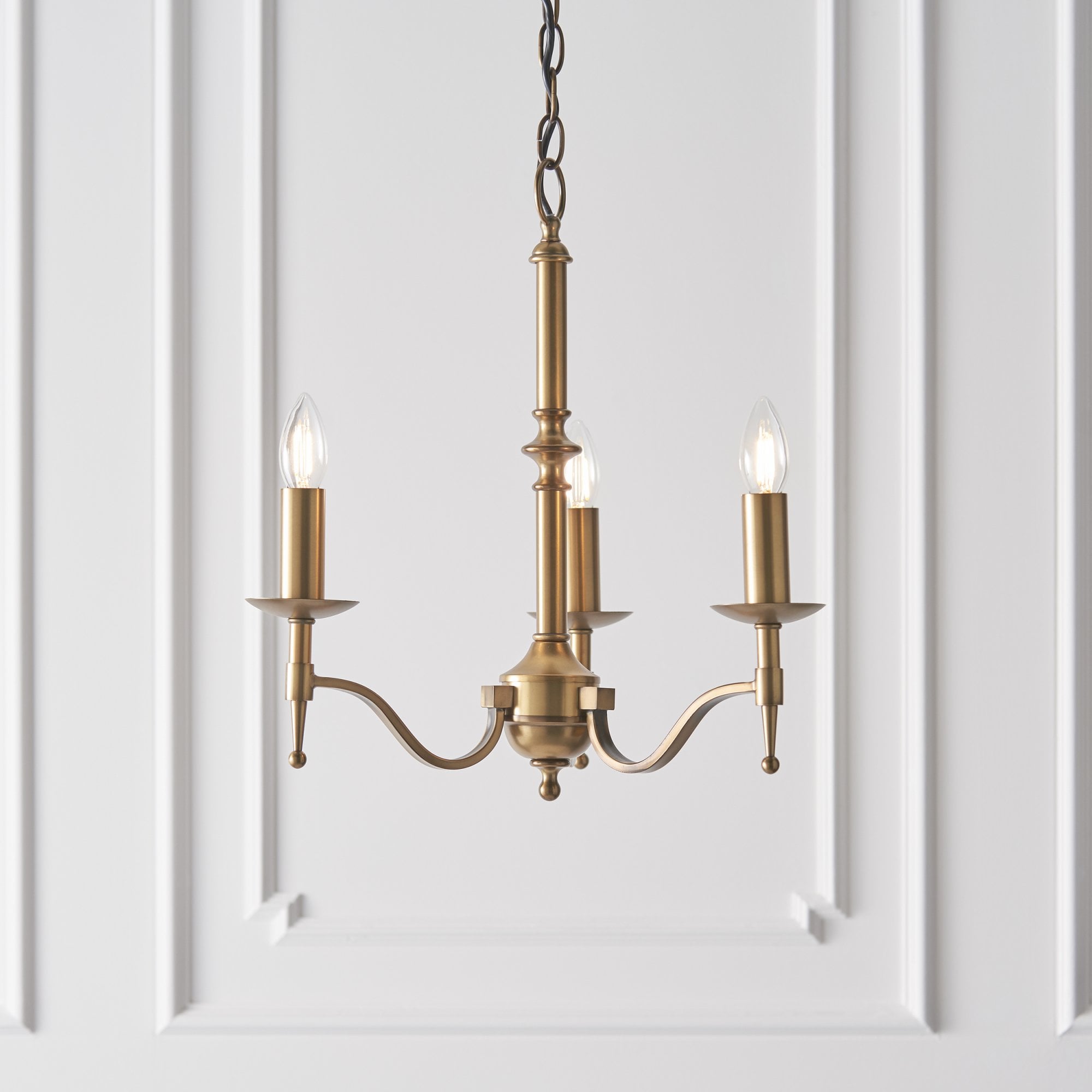 CA1P3B Stanford 3 Light Chandelier Antique Brass