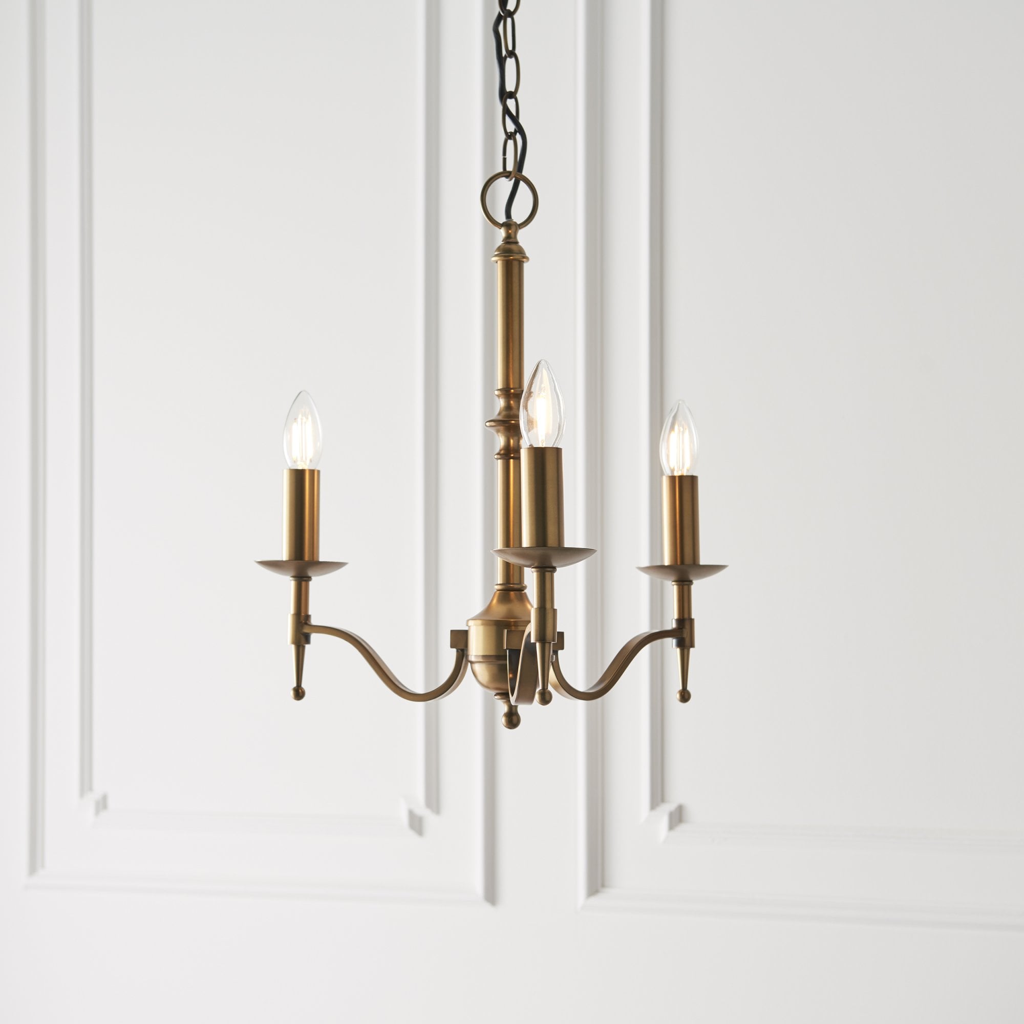 CA1P3B Stanford 3 Light Chandelier Antique Brass