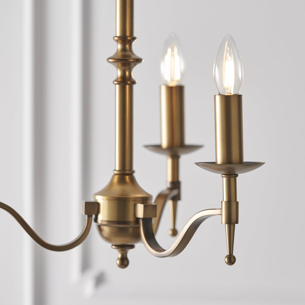 CA1P3B Stanford 3 Light Chandelier Antique Brass