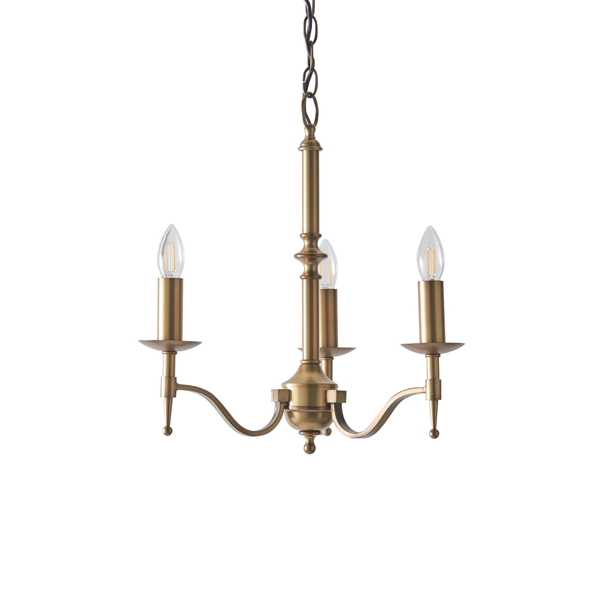 CA1P3B Stanford 3 Light Chandelier Antique Brass