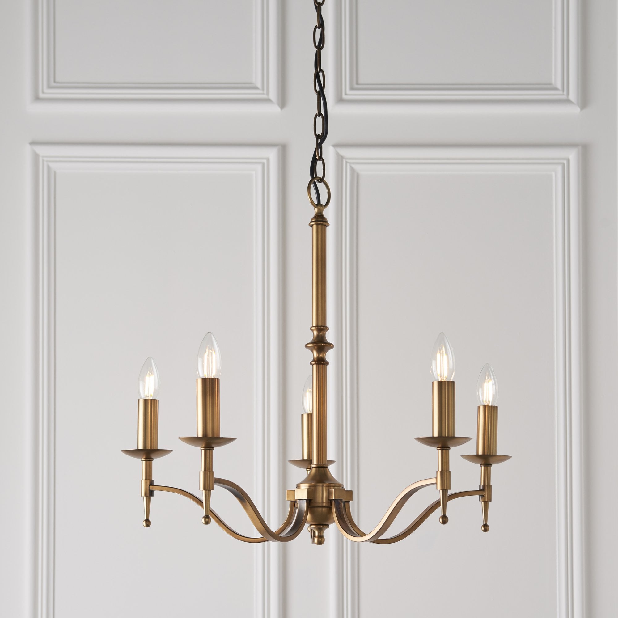 CA1P5B Stanford 5 Light Chandelier Antique Brass