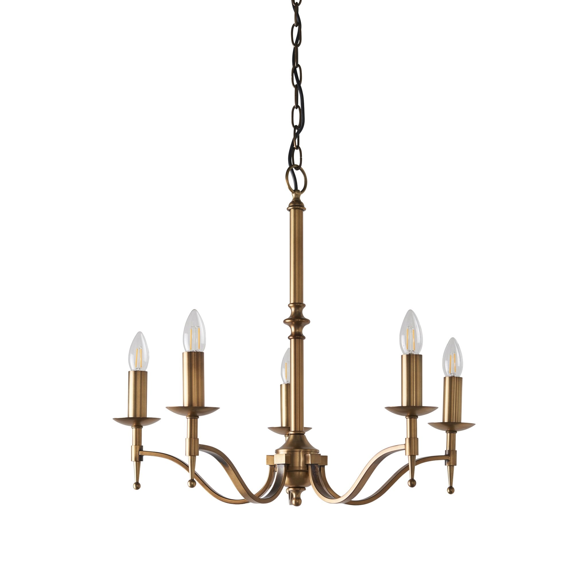 CA1P5B Stanford 5 Light Chandelier Antique Brass