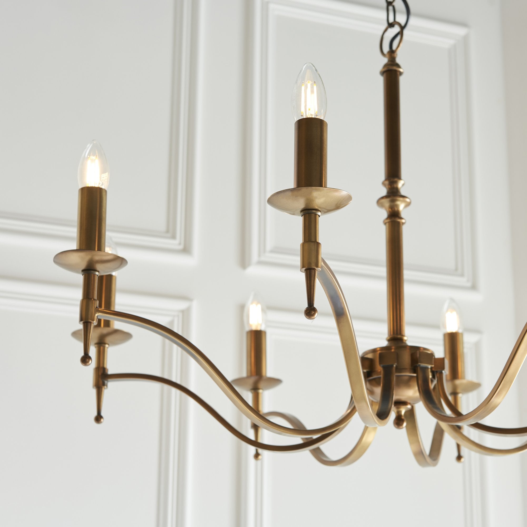 CA1P8B Stanford 8 Light Chandelier Antique Brass