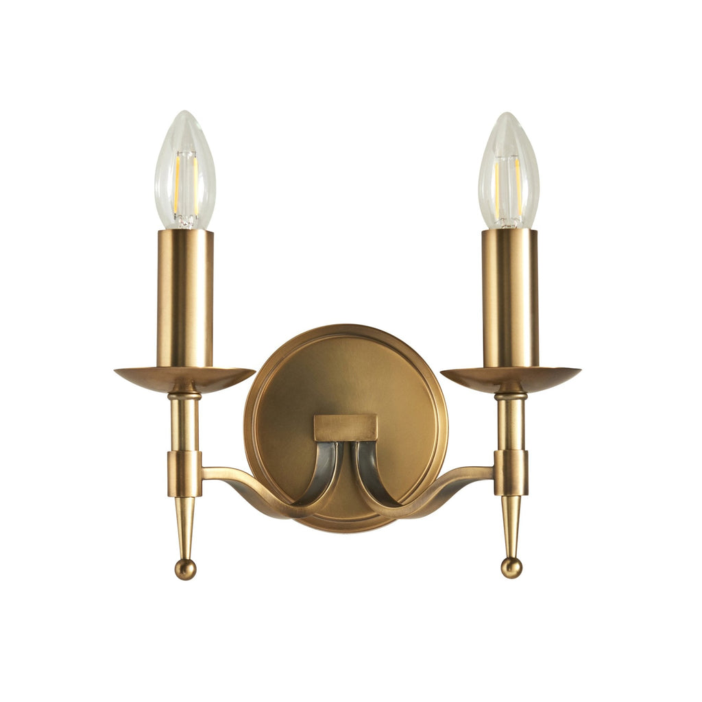 CA1W2B Stanford Twin Wall Light Antique Brass