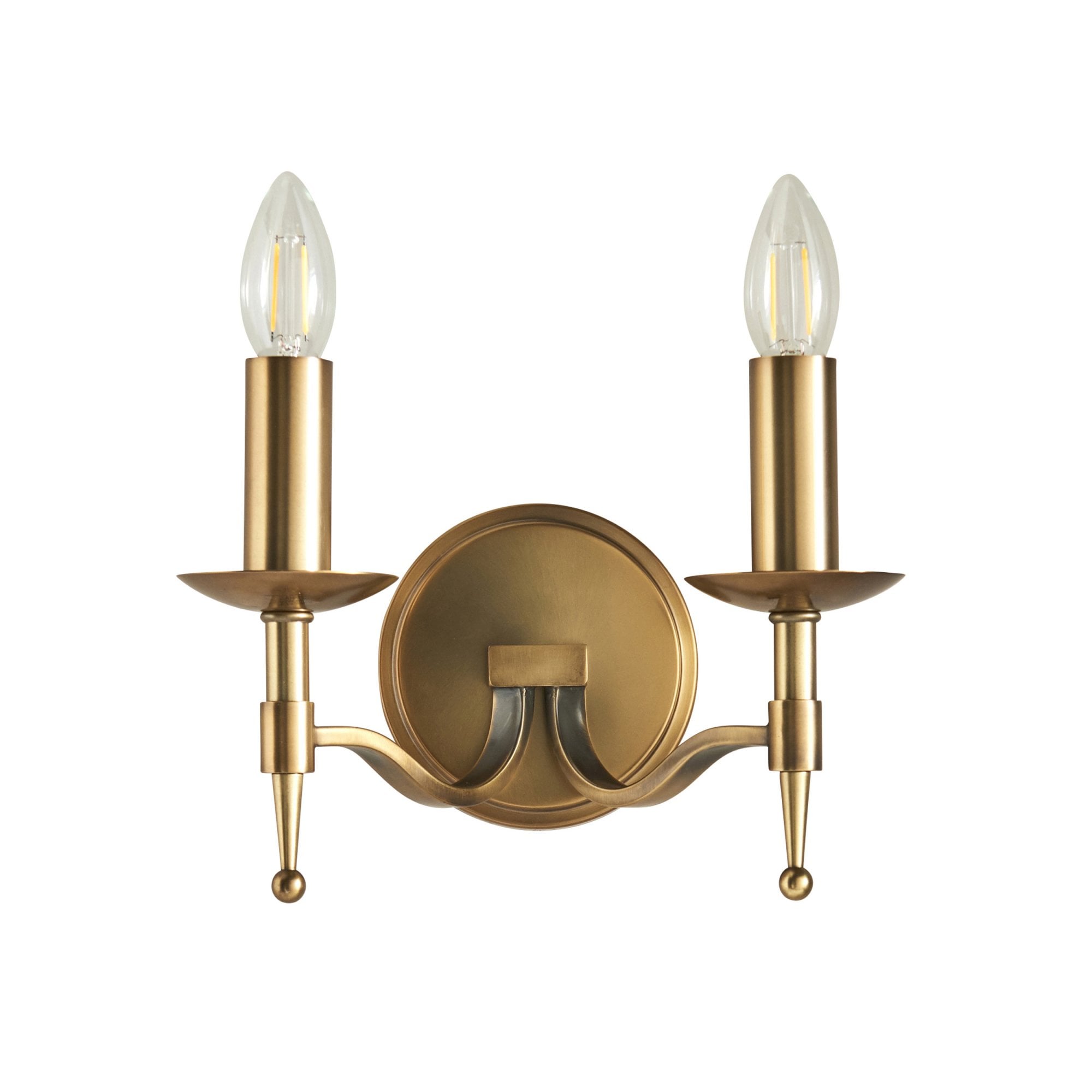 CA1W2B Stanford Twin Wall Light Antique Brass