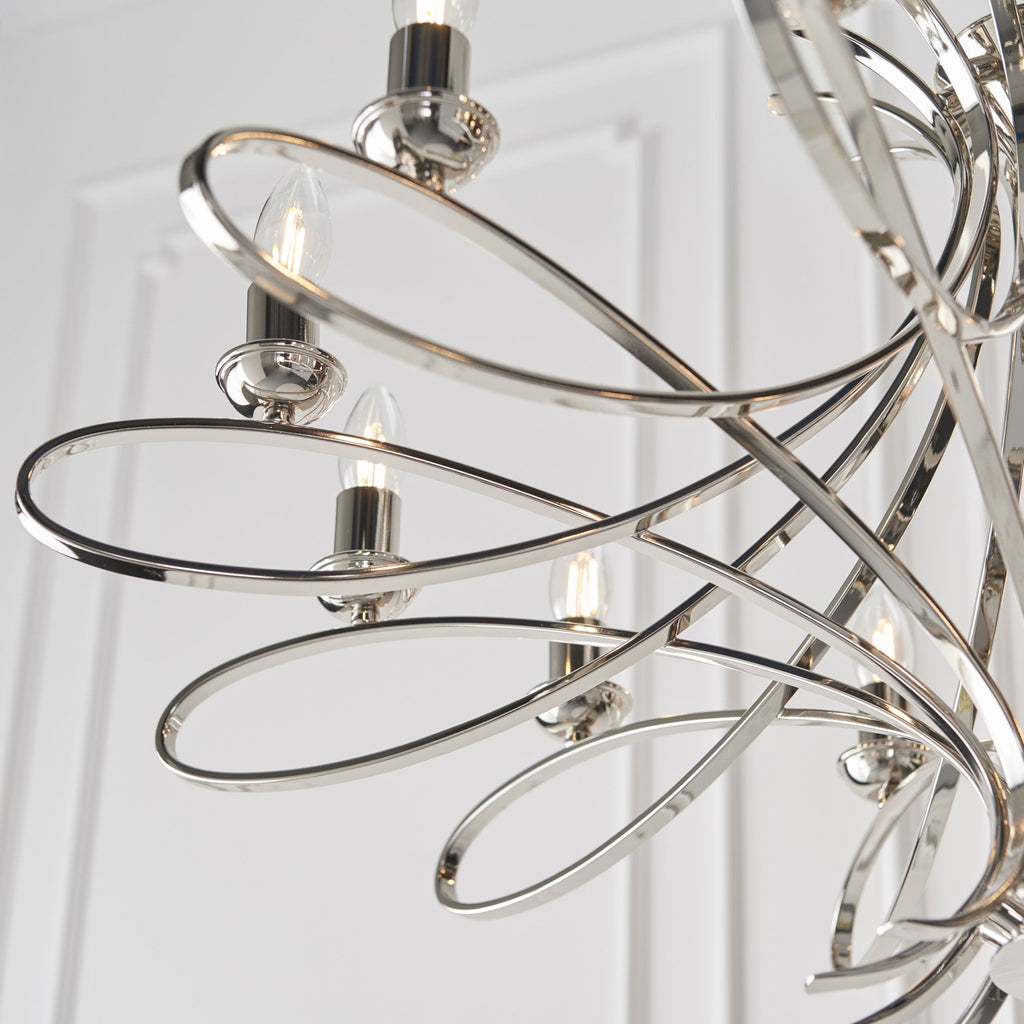 CA7P12N Penn 12 Light Chandelier Polished Nickel