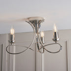 CA7P3N Penn 3 Light Semi Flush Polished Nickel