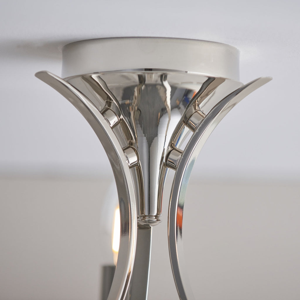 CA7P3N Penn 3 Light Semi Flush Polished Nickel
