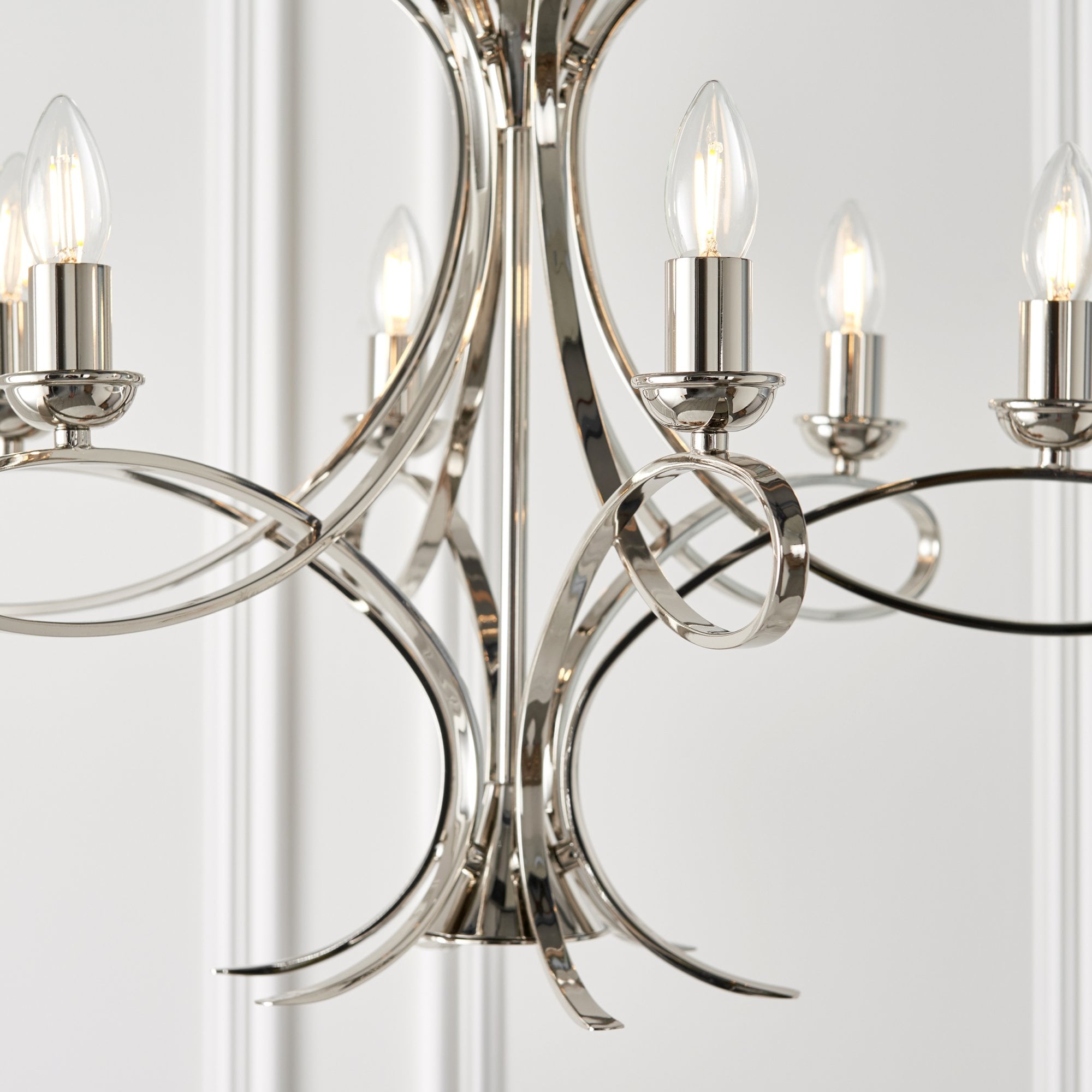 CA7P6N Penn 6 Light Chandelier Polished Nickel