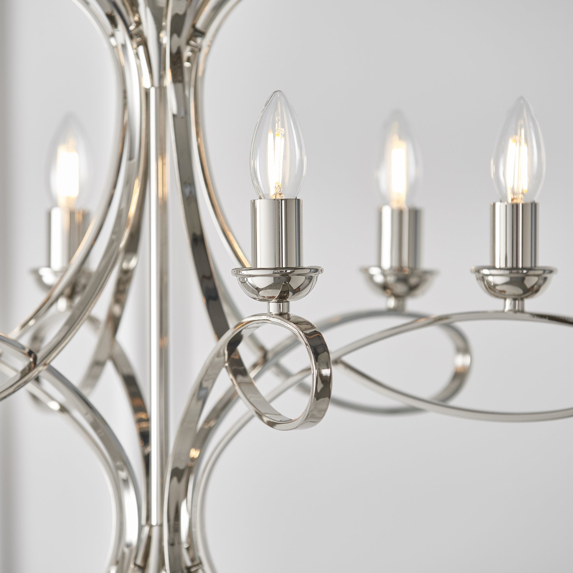 CA7P6N Penn 6 Light Chandelier Polished Nickel