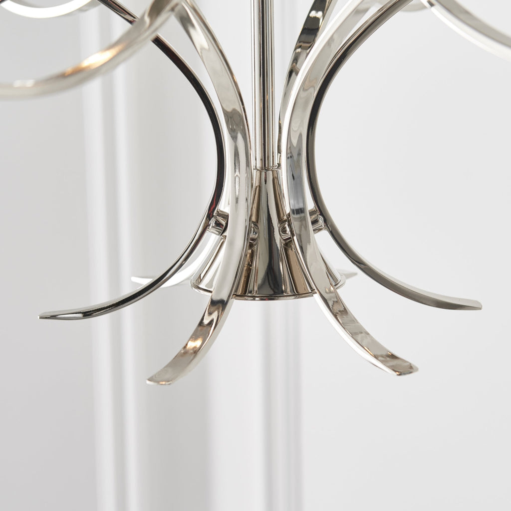 CA7P6N Penn 6 Light Chandelier Polished Nickel