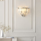 106448 2 Light Wall Light Bright Nickel Plate & Clear Cut Glass