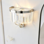106448 2 Light Wall Light Bright Nickel Plate & Clear Cut Glass
