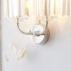 106448 2 Light Wall Light Bright Nickel Plate & Clear Cut Glass