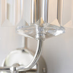 106448 2 Light Wall Light Bright Nickel Plate & Clear Cut Glass