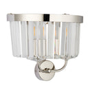 106448 2 Light Wall Light Bright Nickel Plate & Clear Cut Glass