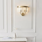 106450 2 Light Wall Light Antique Brass Plate & Clear Cut Glass