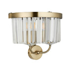 106450 2 Light Wall Light Antique Brass Plate & Clear Cut Glass