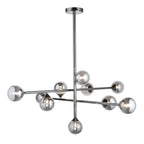 106755 10 Light Pendant Black Chrome Plate & Smoked Mirror Glass