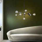 106755 10 Light Pendant Black Chrome Plate & Smoked Mirror Glass