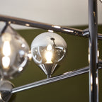 106755 10 Light Pendant Black Chrome Plate & Smoked Mirror Glass