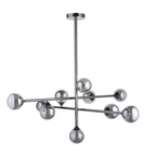 106755 10 Light Pendant Black Chrome Plate & Smoked Mirror Glass